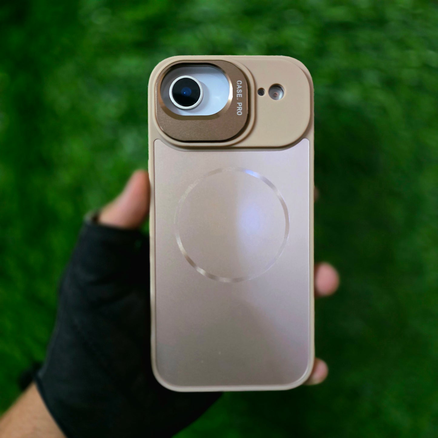 iPhone 17 Air Matte Finish Metal Camera Kickstand Back Cover with Magsafe - Desert Titanium