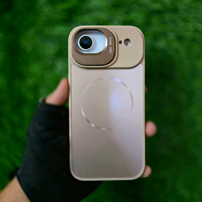 iPhone 17 Air Matte Finish Metal Camera Kickstand Back Cover with Magsafe - Desert Titanium
