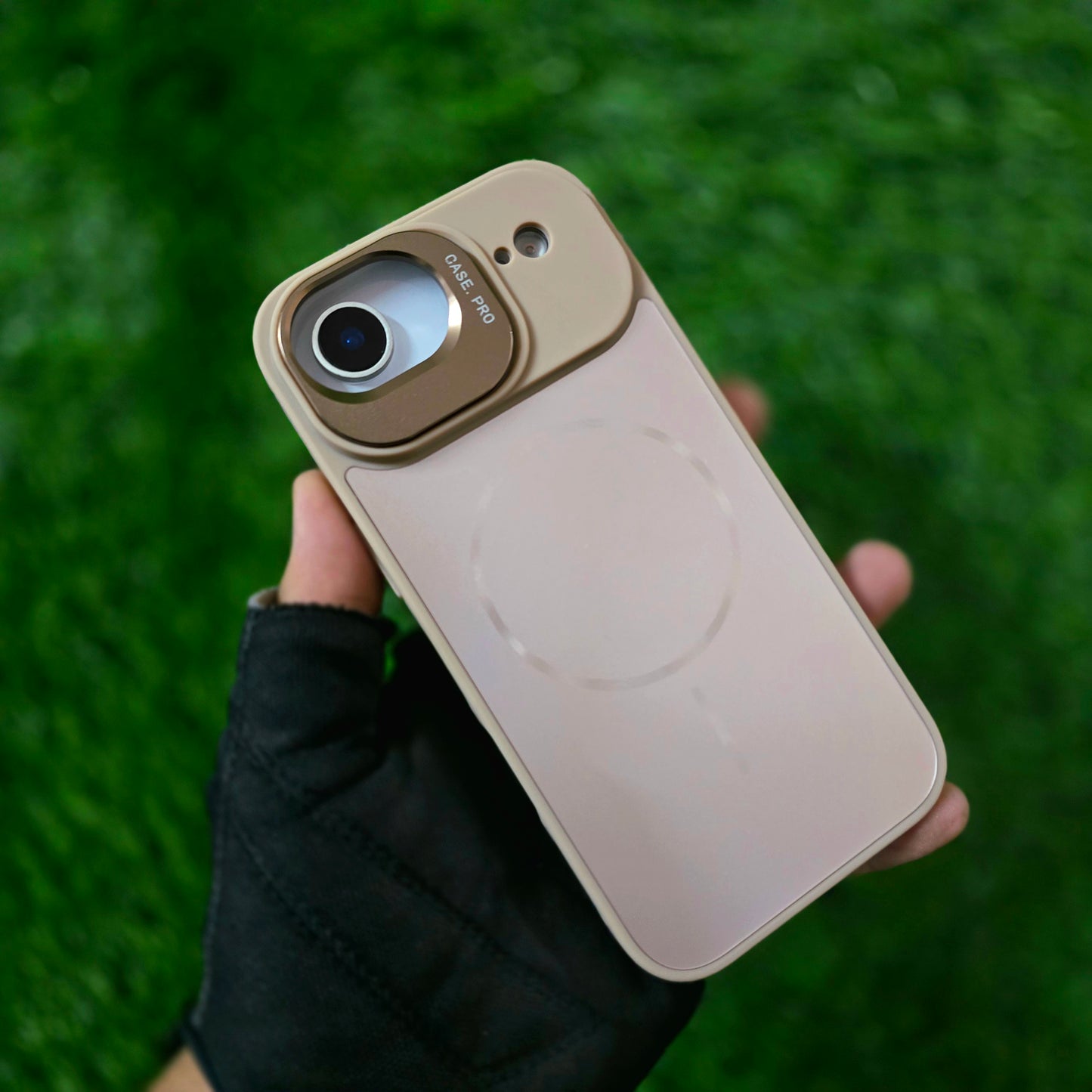 iPhone 17 Air Matte Finish Metal Camera Kickstand Back Cover with Magsafe - Desert Titanium