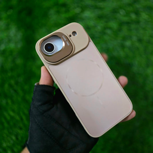 iPhone 17 Air Matte Finish Metal Camera Kickstand Back Cover with Magsafe - Desert Titanium