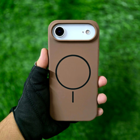 iPhone 17 Air Liquid Silicone Magsafe Case Skin Feel - Brown