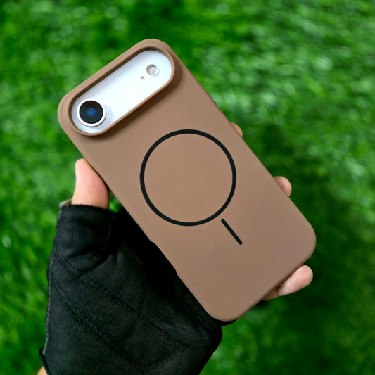 iPhone 17 Air Liquid Silicone Magsafe Case Skin Feel - Brown