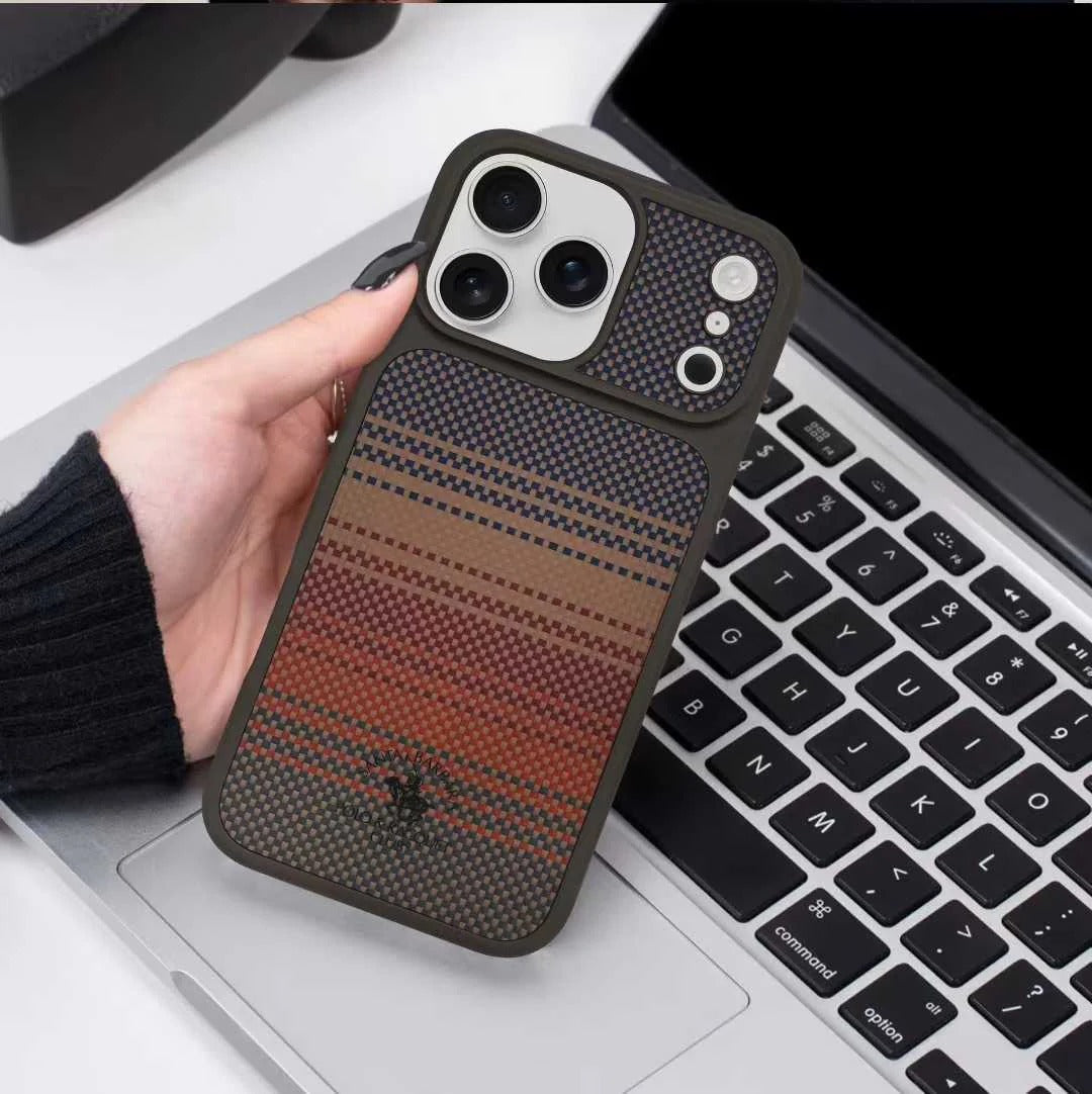 iPhone 17 Pro Max Carbon Fiber Series Original Santa Barbara Polo Club KYLE Series Case with Magsafe - Sunset