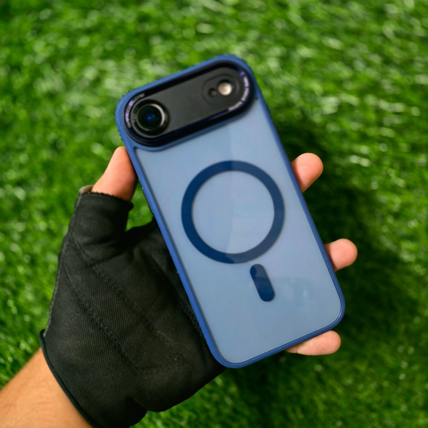 iPhone 17 Air Semi-Transparent Anti-Drop Back Cover with Camera Protection Magsafe - blue