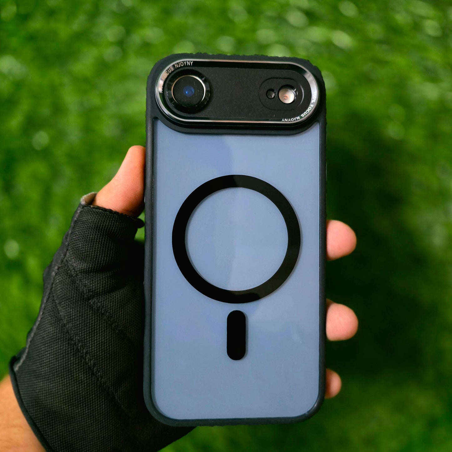 iPhone 17 Air Semi-Transparent Anti-Drop Back Cover with Camera Protection Magsafe - Black