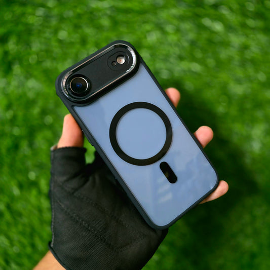 iPhone 17 Air Semi-Transparent Anti-Drop Back Cover with Camera Protection Magsafe - Black