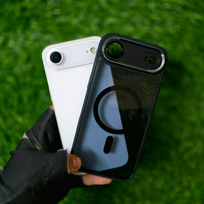 iPhone 17 Air Semi-Transparent Anti-Drop Back Cover with Camera Protection Magsafe - Black