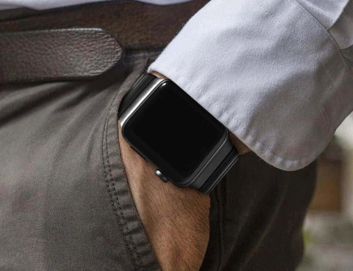 Stainless Steel Metal Band iWatch Strap for (42-44-45-46-49 MM) - Black