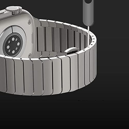 Stainless Steel Metal Band iWatch Strap for (42-44-45-46-49 MM) - Titanium