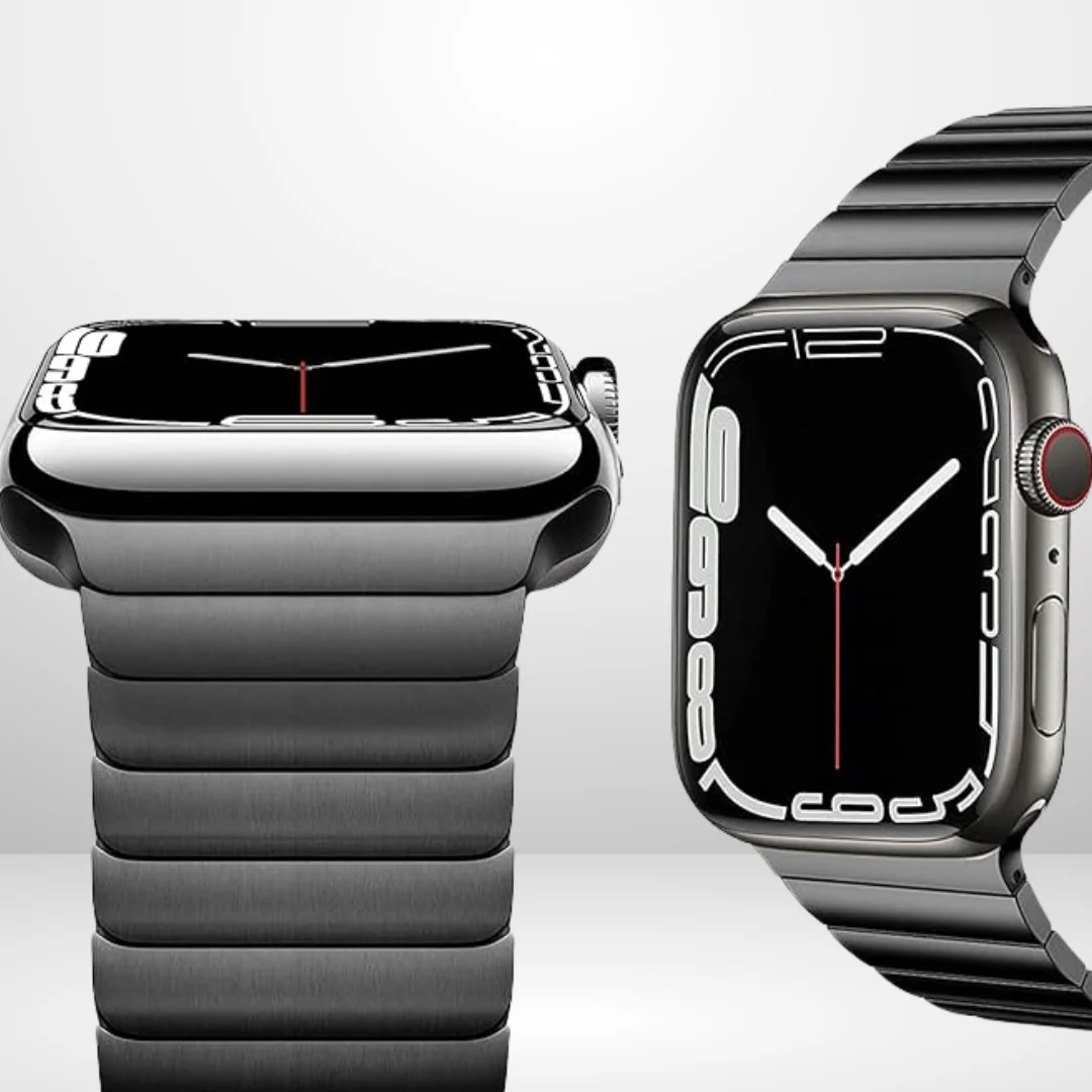 Stainless Steel Metal Band iWatch Strap for (42-44-45-46-49 MM) - Black