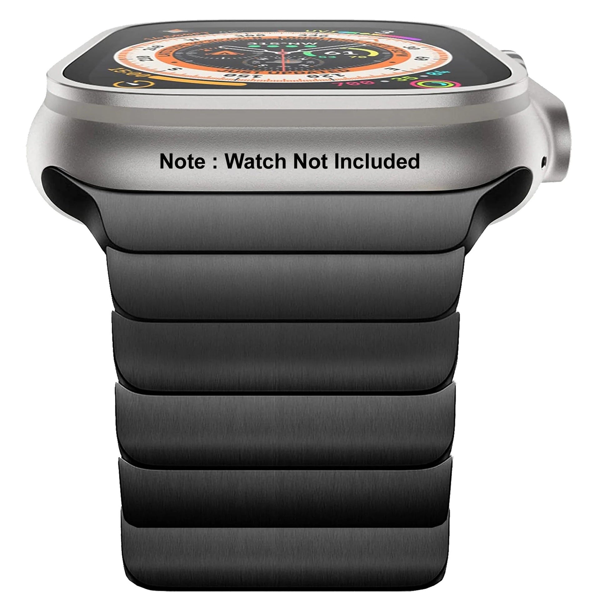 Stainless Steel Metal Band iWatch Strap for (42-44-45-46-49 MM) - Black
