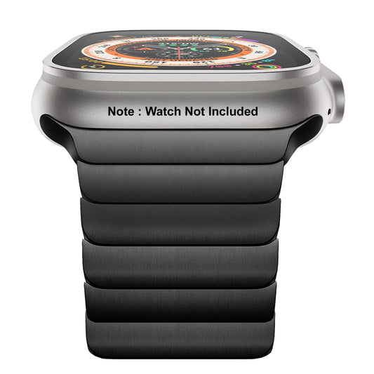 Stainless Steel Metal Band iWatch Strap for (42-44-45-46-49 MM) - Black