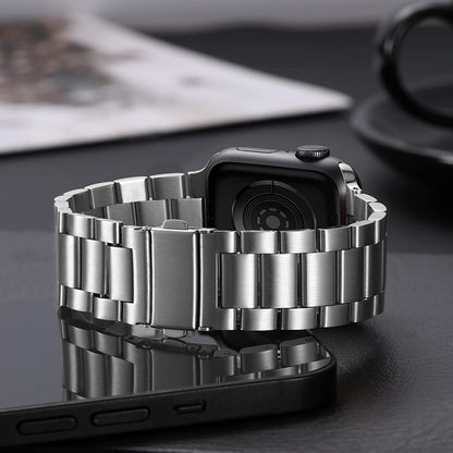 Sports Wrist Strap Stainless Steel Metal Band iWatch Strap for (42-44-45-46-49 MM) - Silver