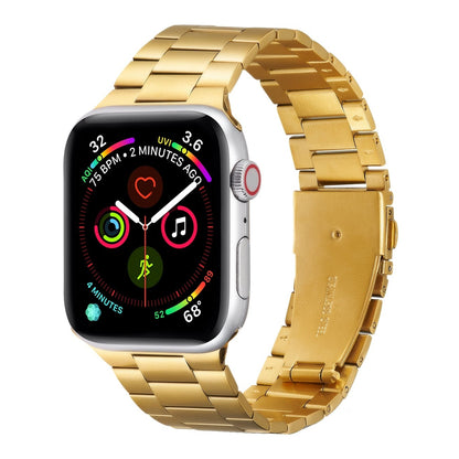 Sports Wrist Strap Stainless Steel Metal Band iWatch Strap for (42-44-45-46-49 MM) - Gold