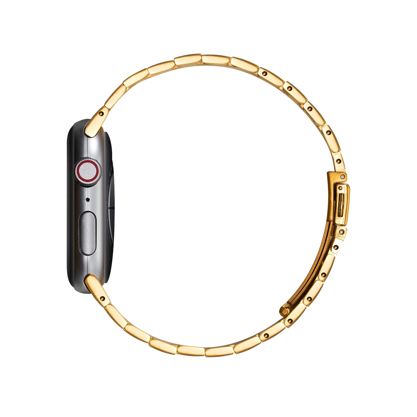 Sports Wrist Strap Stainless Steel Metal Band iWatch Strap for (42-44-45-46-49 MM) - Gold