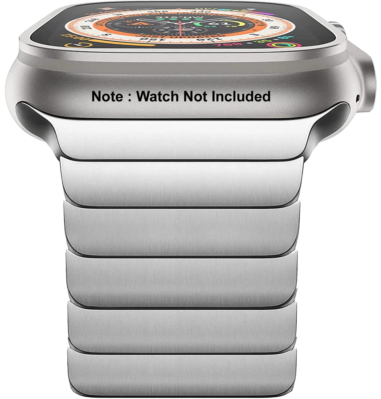 Stainless Steel Metal Band iWatch Strap for (42-44-45-46-49 MM) - Silver