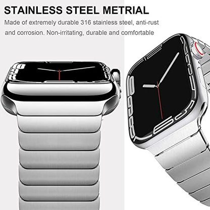 Stainless Steel Metal Band iWatch Strap for (42-44-45-46-49 MM) - Silver