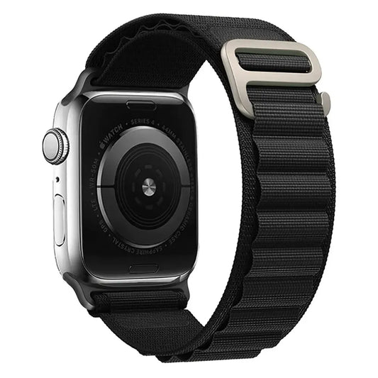Alpine Nylon Loop iWatch Strap for iWatch Band for (42-44-45-46-49 MM) - Black