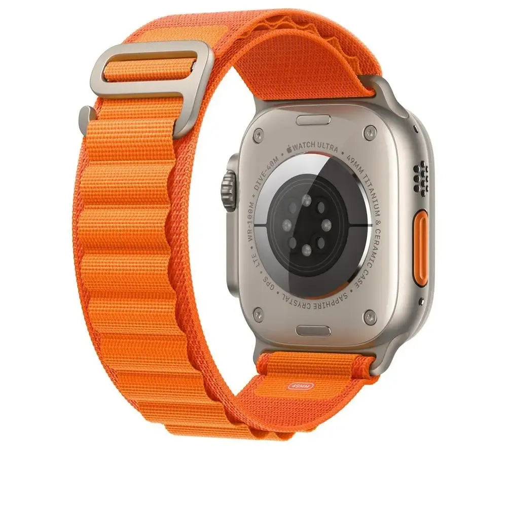 Alpine Nylon Loop iWatch Strap for iWatch Band for (42-44-45-46-49 MM) - Orange