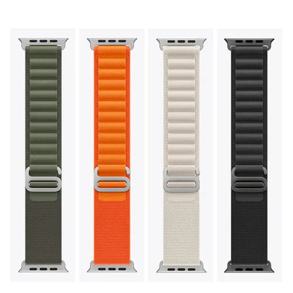 Alpine Nylon Loop iWatch Strap for iWatch Band for (42-44-45-46-49 MM) - Orange