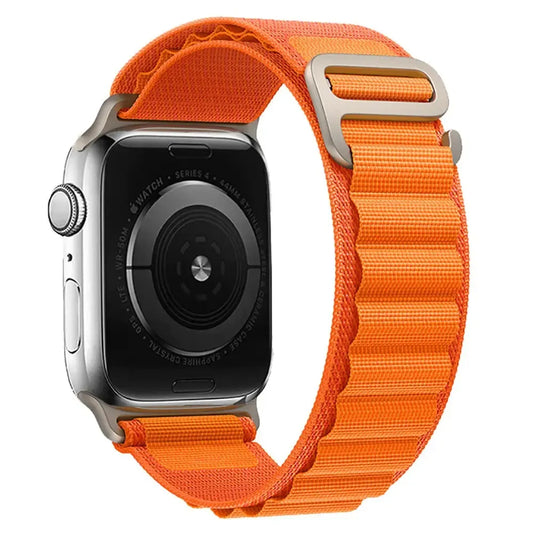 Alpine Nylon Loop iWatch Strap for iWatch Band for (42-44-45-46-49 MM) - Orange