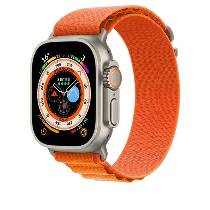 Alpine Nylon Loop iWatch Strap for iWatch Band for (42-44-45-46-49 MM) - Orange