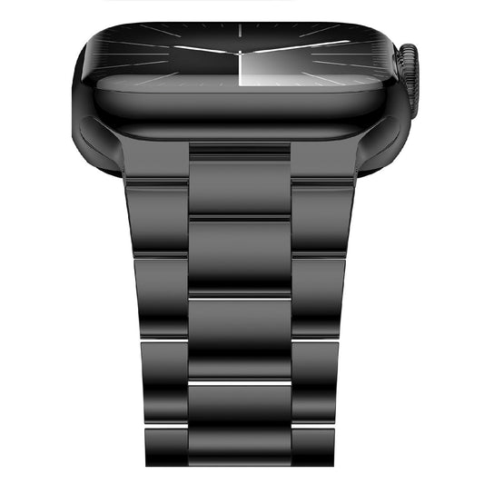 Sports Wrist Strap Stainless Steel Metal Band iWatch Strap for (42-44-45-46-49 MM) - Black