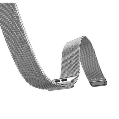 Stainless Steel Magnetic Absorption Strap Metal Mesh Quick Release Wristband for (42-44-45-46-49 MM) - Silver