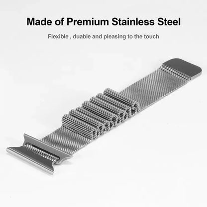 Stainless Steel Magnetic Absorption Strap Metal Mesh Quick Release Wristband for (38-40-41 MM) - Silver