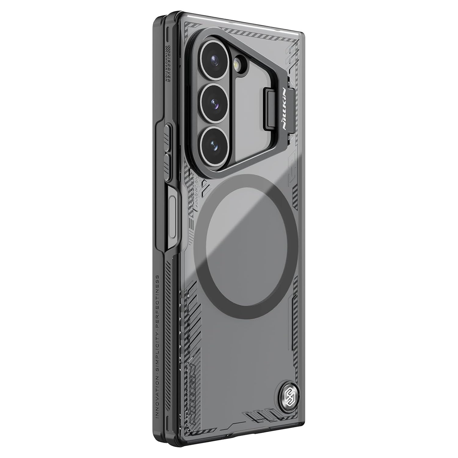 Samsung Galaxy Z Fold6 Nillkin ICEBLADE Series Corner Air Bags + Aluminum Camera Protect Kickstand Case with Magsafe