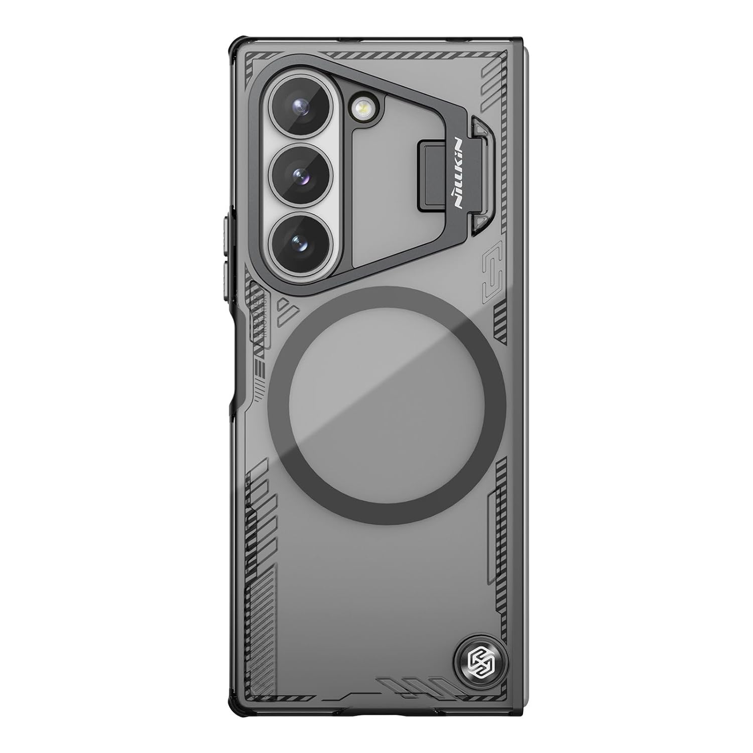 Samsung Galaxy Z Fold6 Nillkin ICEBLADE Series Corner Air Bags + Aluminum Camera Protect Kickstand Case with Magsafe