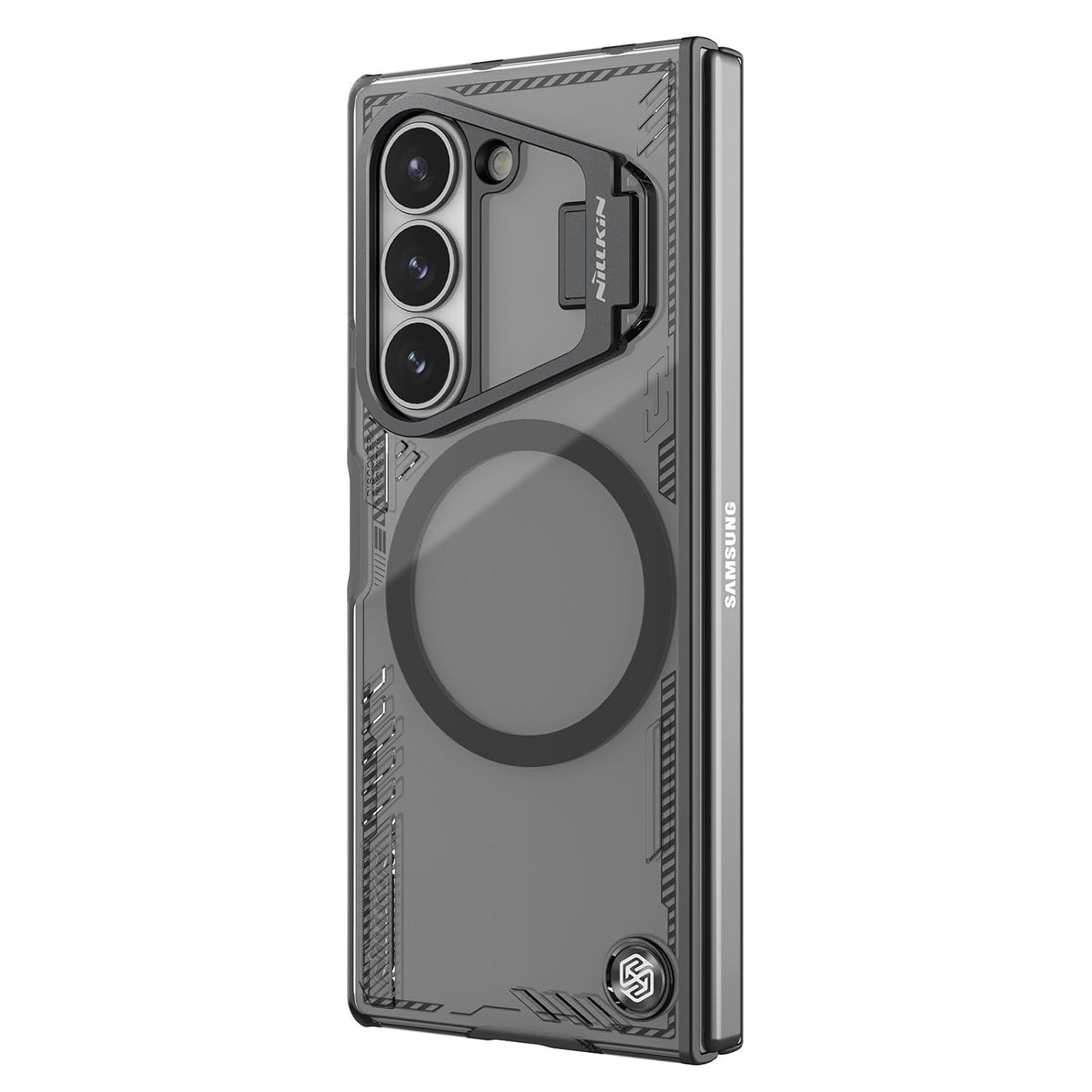 Samsung Galaxy Z Fold6 Nillkin ICEBLADE Series Corner Air Bags + Aluminum Camera Protect Kickstand Case with Magsafe