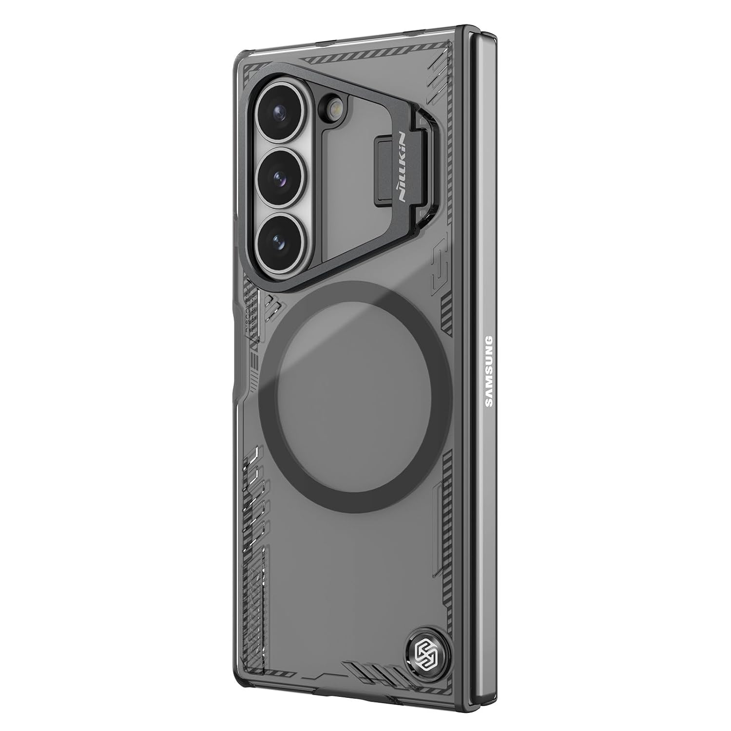 Samsung Galaxy Z Fold6 Nillkin ICEBLADE Series Corner Air Bags + Aluminum Camera Protect Kickstand Case with Magsafe