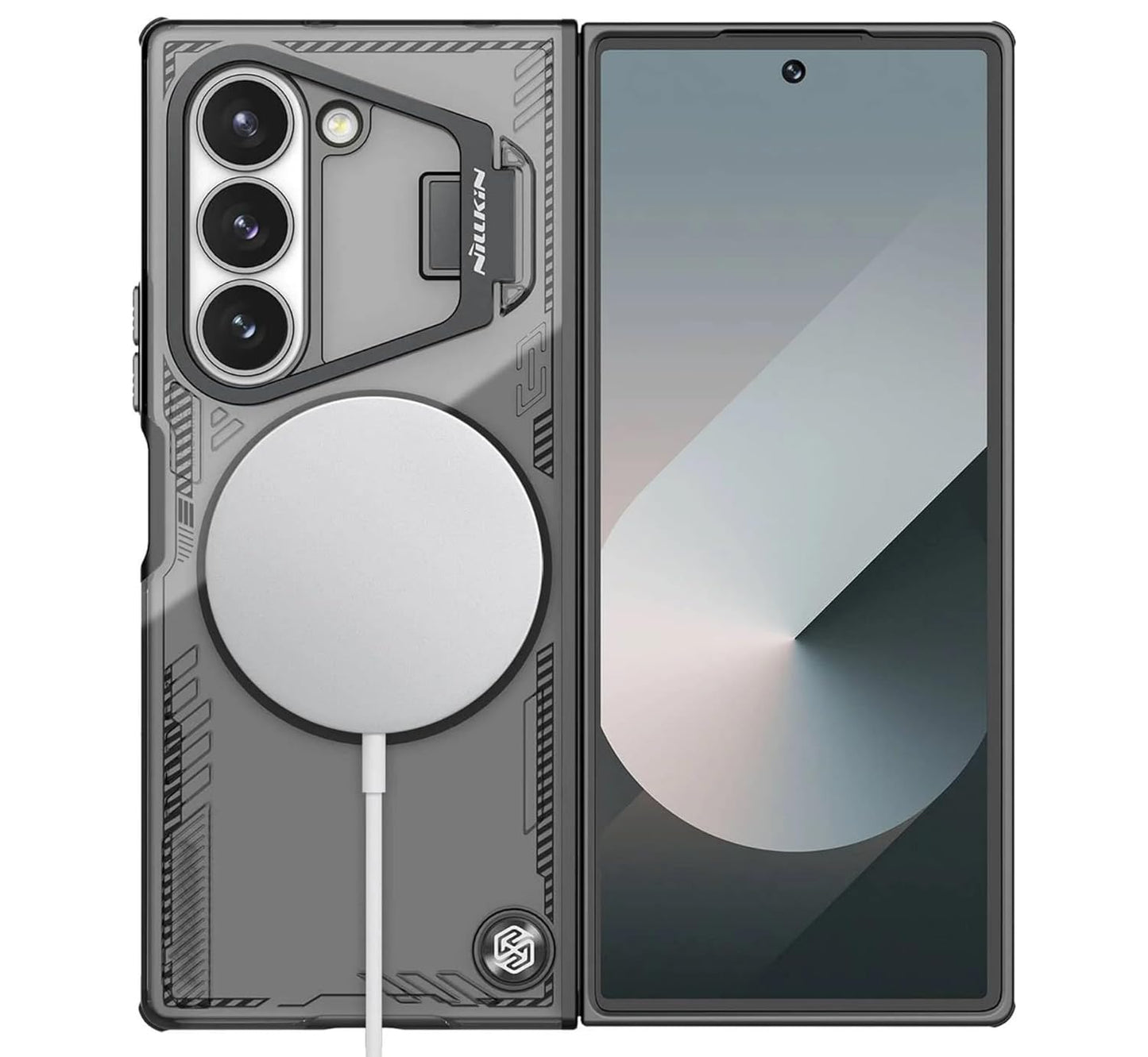 Samsung Galaxy Z Fold6 Nillkin ICEBLADE Series Corner Air Bags + Aluminum Camera Protect Kickstand Case with Magsafe