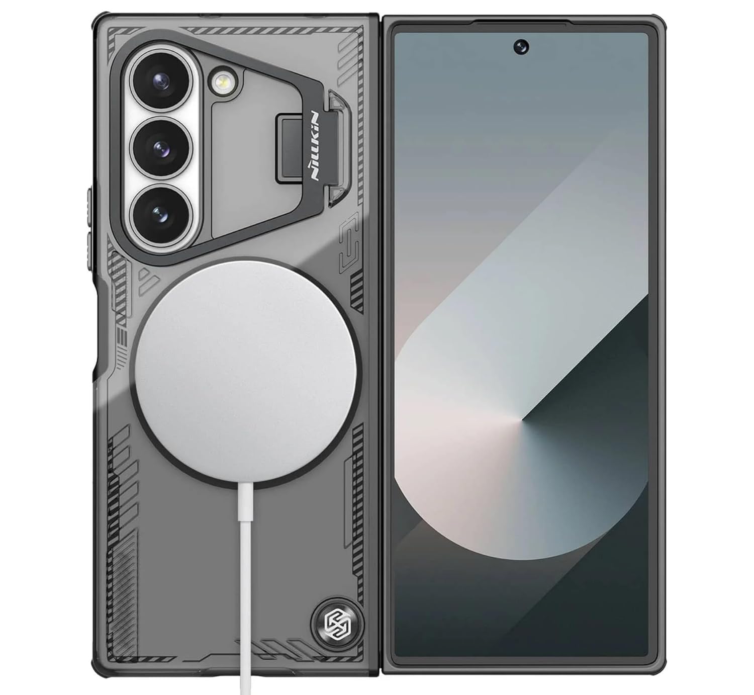Samsung Galaxy Z Fold6 Nillkin ICEBLADE Series Corner Air Bags + Aluminum Camera Protect Kickstand Case with Magsafe