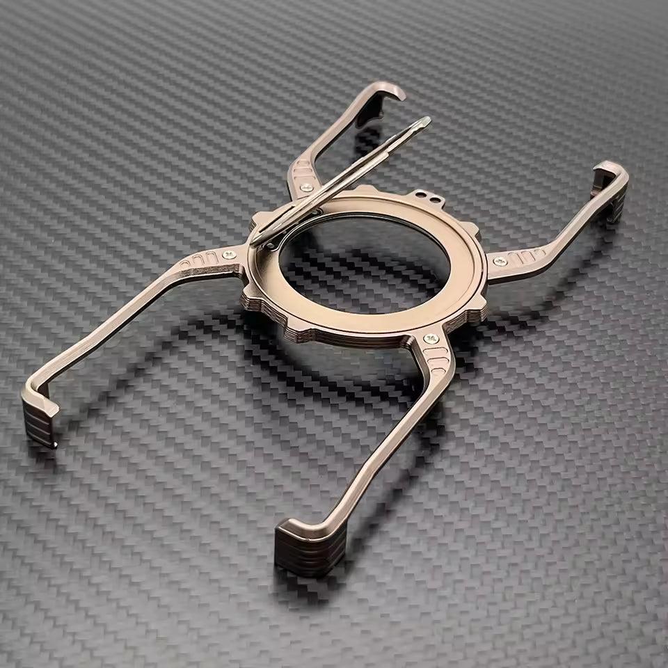 Samsung Galaxy S26 Ultra Metal Case, Frameless, X-Shape Kickstand MagSafe Cover - Desert Titanium