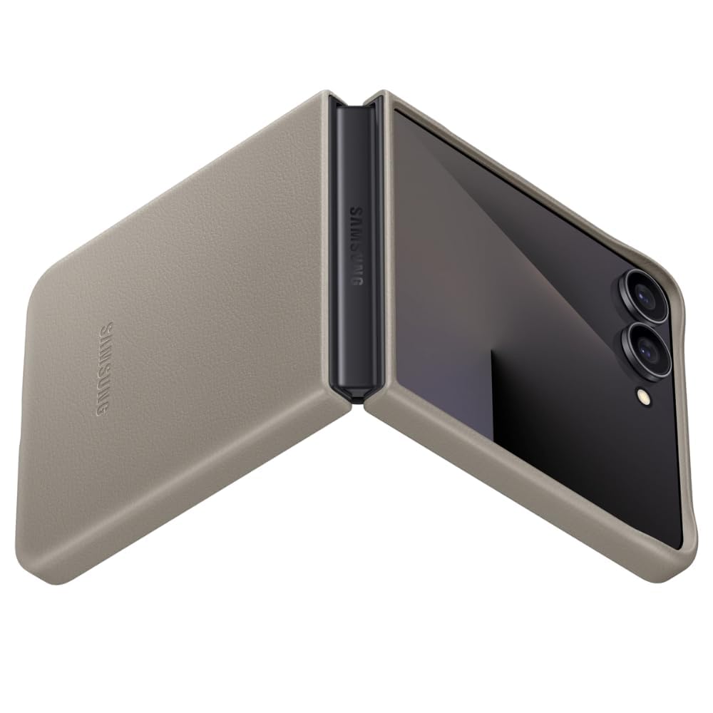 Samsung Galaxy Z Flip7 Leather Case, Slim Soft Inside - Titanium