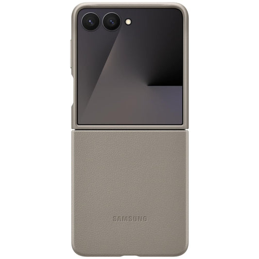 Samsung Galaxy Z Flip7 Leather Case, Slim Soft Inside - Titanium