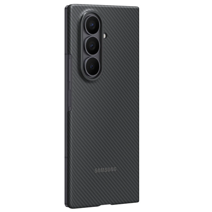 Samsung Galaxy Z Fold7 0.8mm Aramid Carbon Fiber Back Cover with Logo (Only Back) - Black