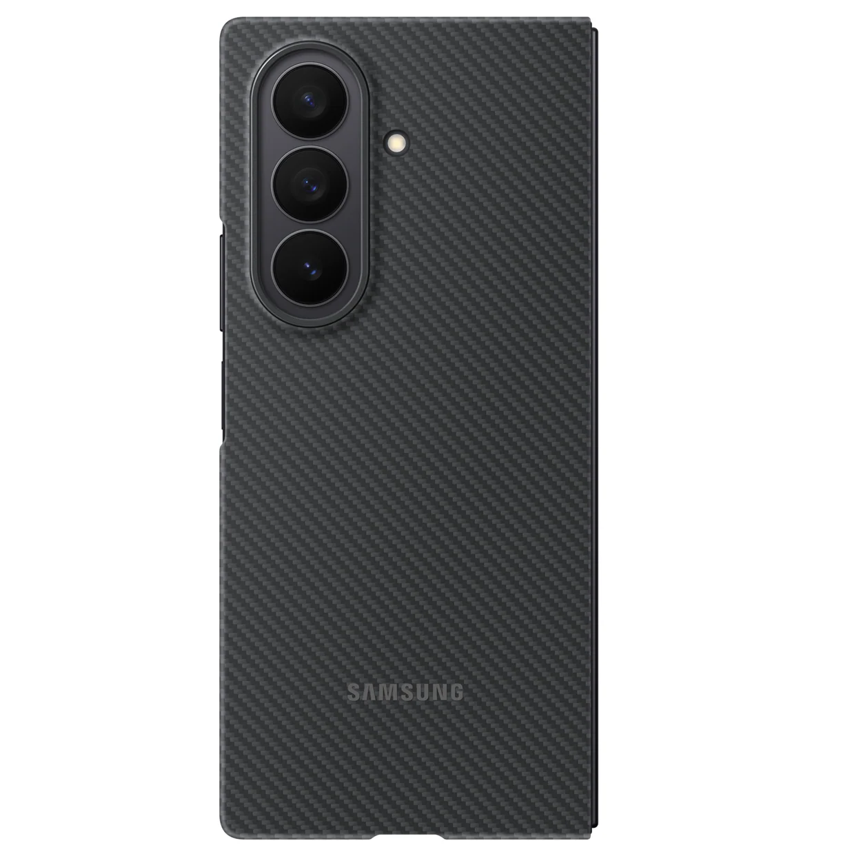 Samsung Galaxy Z Fold7 0.8mm Aramid Carbon Fiber Back Cover with Logo (Only Back) - Black