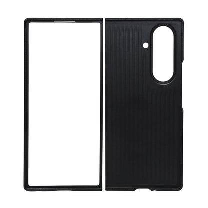 Samsung Galaxy Z Fold7 Dotted Vegan Leather Case Slim Cover with Metal Camera Protection - Black