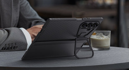 Samsung Galaxy Z Fold7 Nillkin Case, CamShield Prop Series, Hinge Protection, Camera Lens Glass Metal Stand - Black