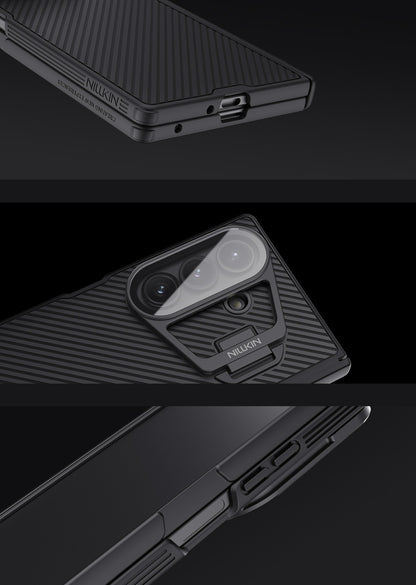 Samsung Galaxy Z Fold7 Nillkin Case, CamShield Prop Series, Hinge Protection, Camera Lens Glass Metal Stand - Black