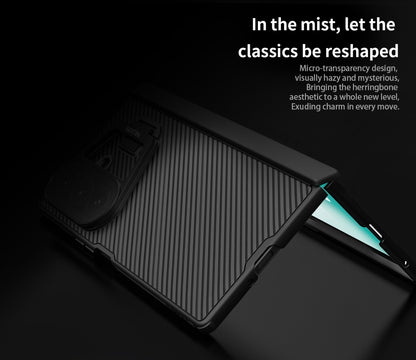Samsung Galaxy Z Fold7 Nillkin Case, CamShield Prop Series, Hinge Protection, Camera Lens Glass Metal Stand - Black