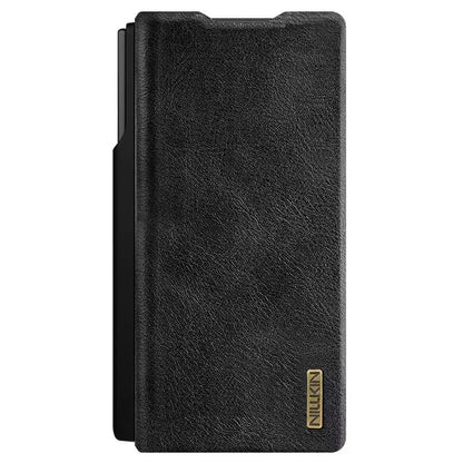 Samsung Fold7 Nillkin Qin Pro Series Leather Flip Cover with Card Slot and S-Pen - Black