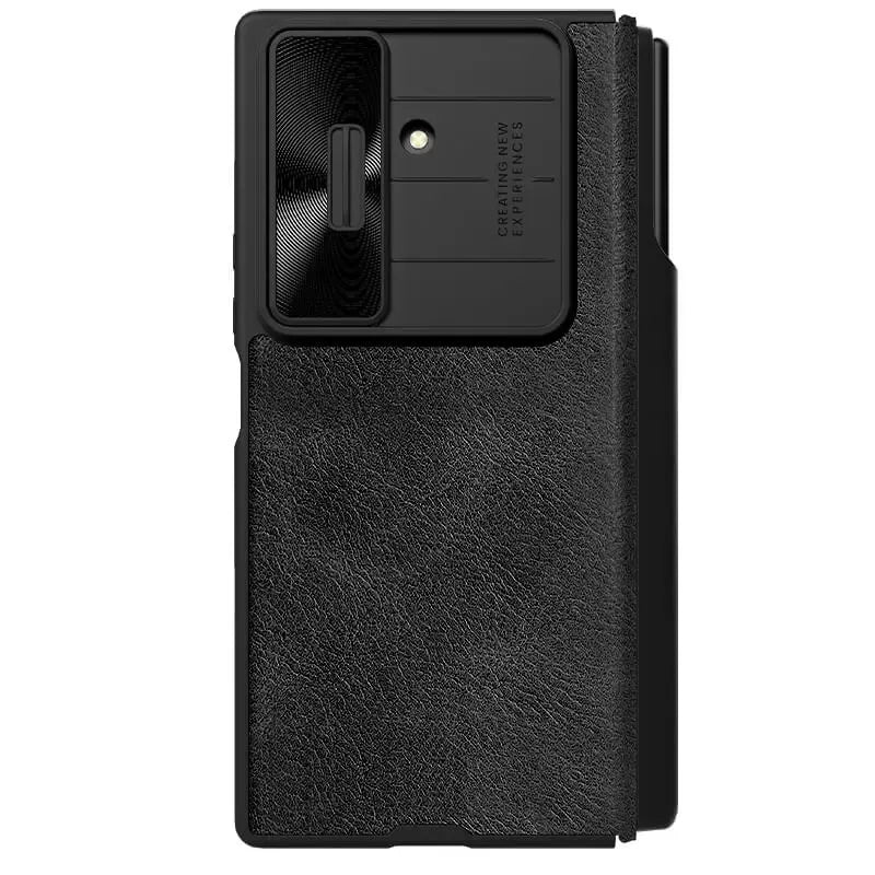 Samsung Fold7 Nillkin Qin Pro Series Leather Flip Cover with Card Slot and S-Pen - Black