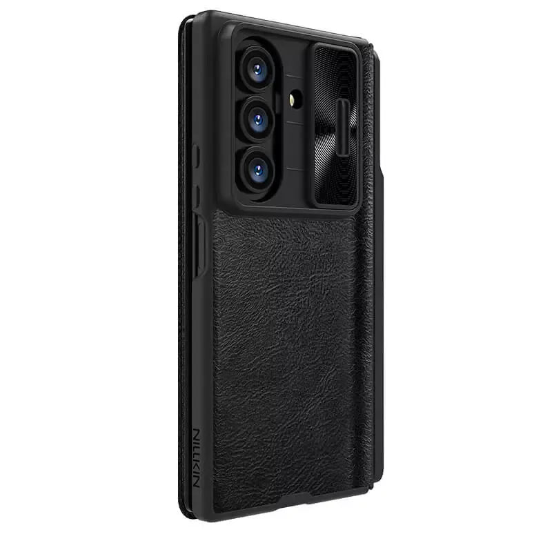 Samsung Fold7 Nillkin Qin Pro Series Leather Flip Cover with Card Slot and S-Pen - Black