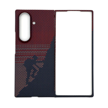 Samsung Galaxy Z Fold7 Real Carbon Fiber Case, 0.5mm Super Slim Original SLIVA Carbon Fiber with Magsafe- Red