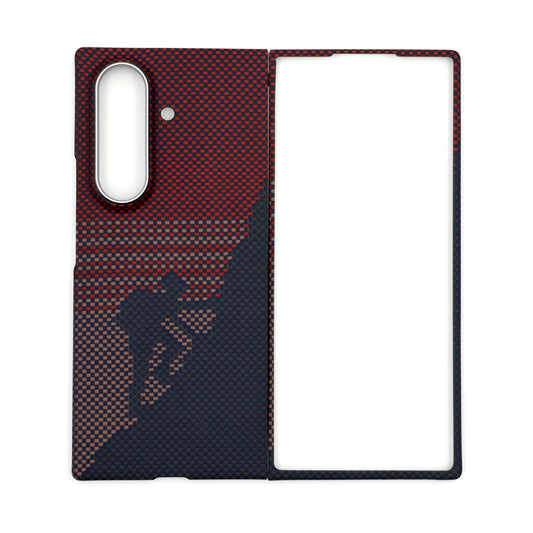 Samsung Galaxy Z Fold7 Real Carbon Fiber Case, 0.5mm Super Slim Original SLIVA Carbon Fiber with Magsafe- Red