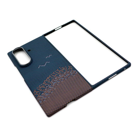 Samsung Galaxy Z Fold7 Real Carbon Fiber Case, 0.5mm Super Slim Original SLIVA Carbon Fiber with Magsafe - Blue
